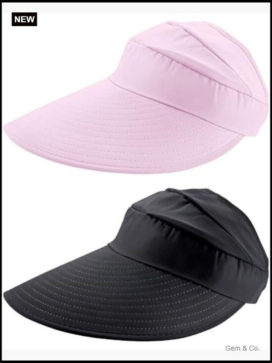 2pk Wide Brim Sun Visor Hats UV Protection Foldable Beach Hat main image 4